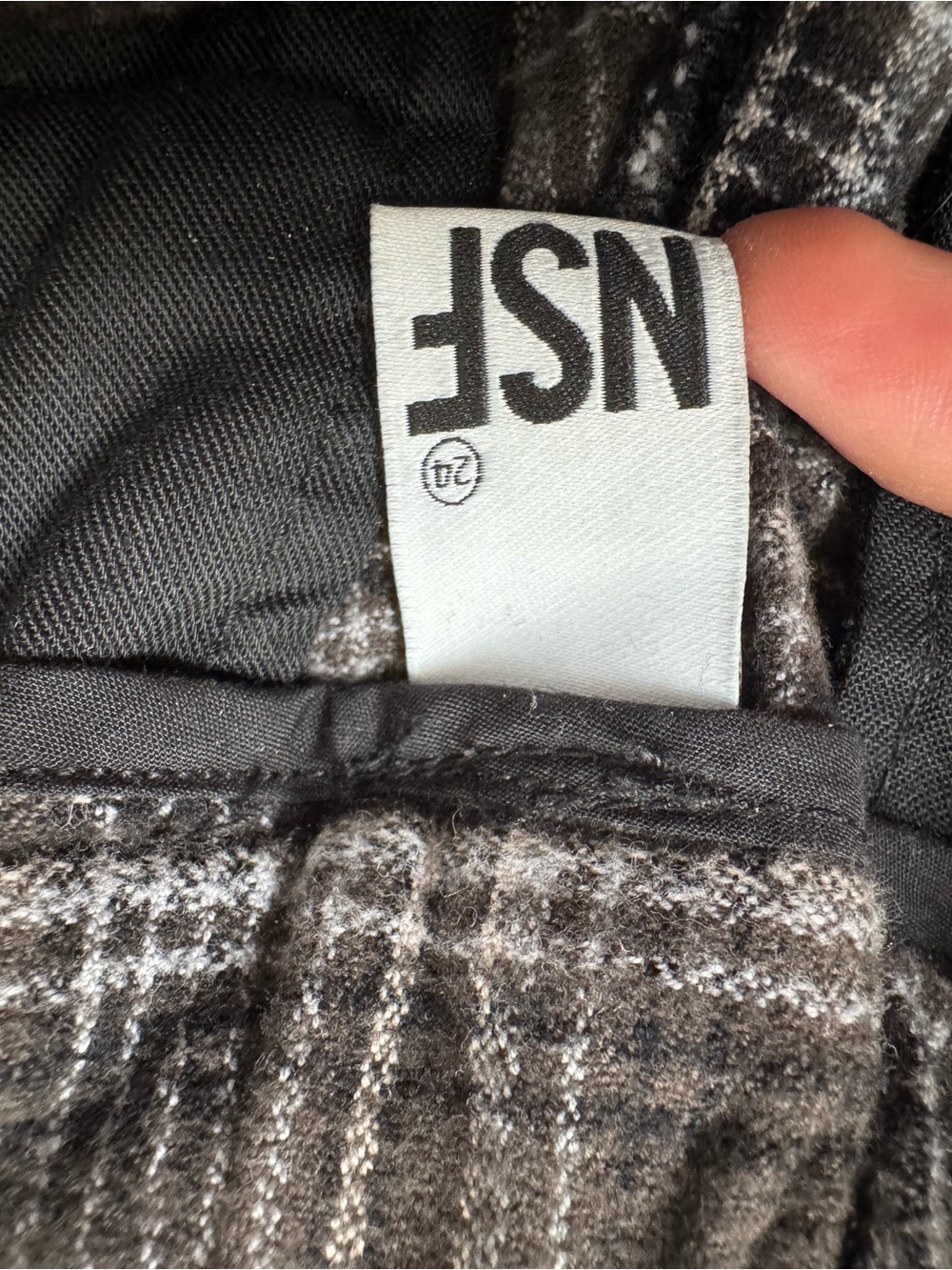 NSF Santiago Mid rise wide leg pant plaid - Picture 3 of 5